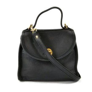 Small Black Leather Satchel Crossbody Bag